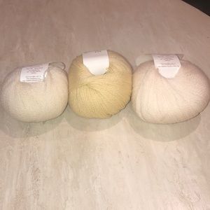 Bundle of 3 White and Cream Yarn